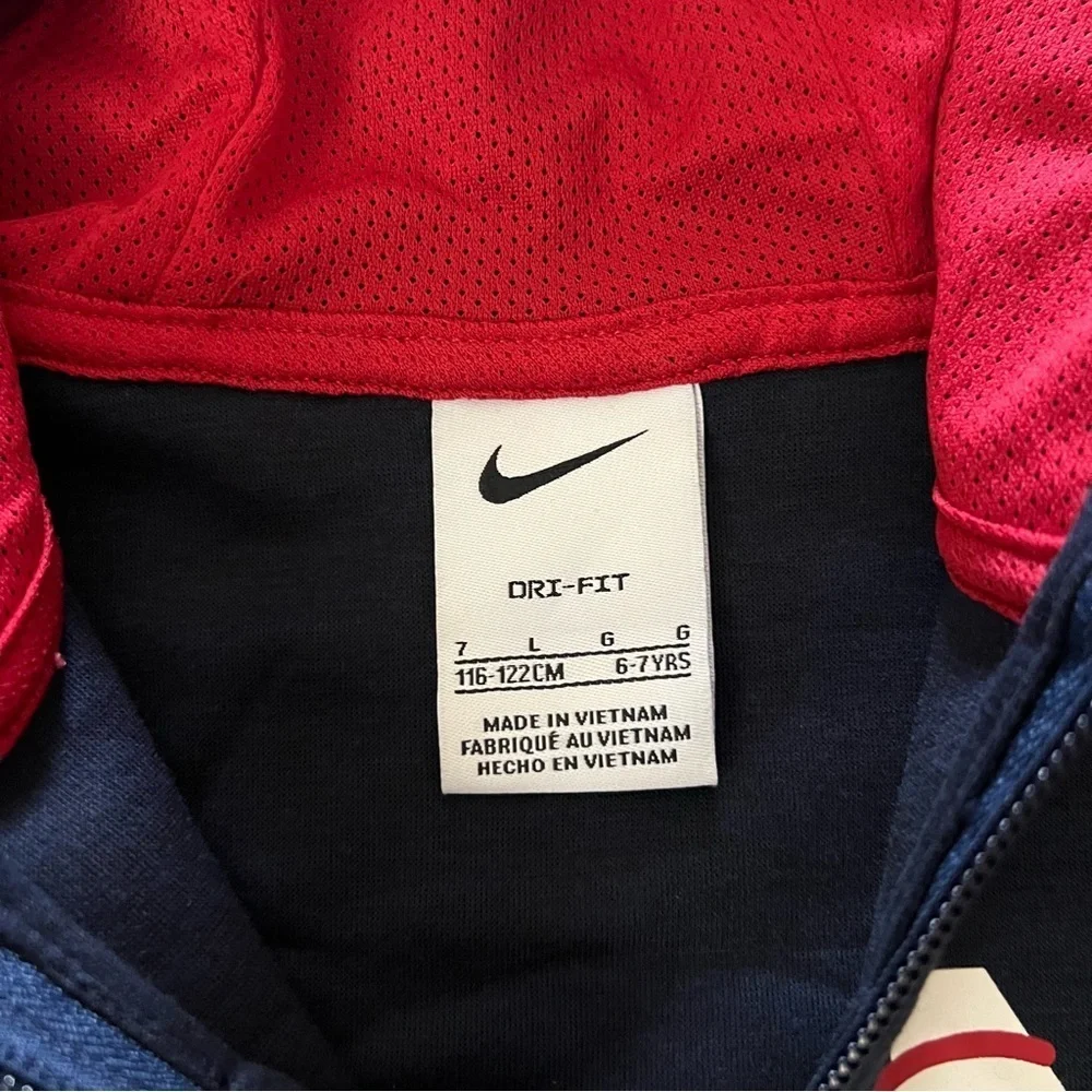 NWT Nike Boys Dri-Fit Zipup Hoodie Navy Blue Ted size 7